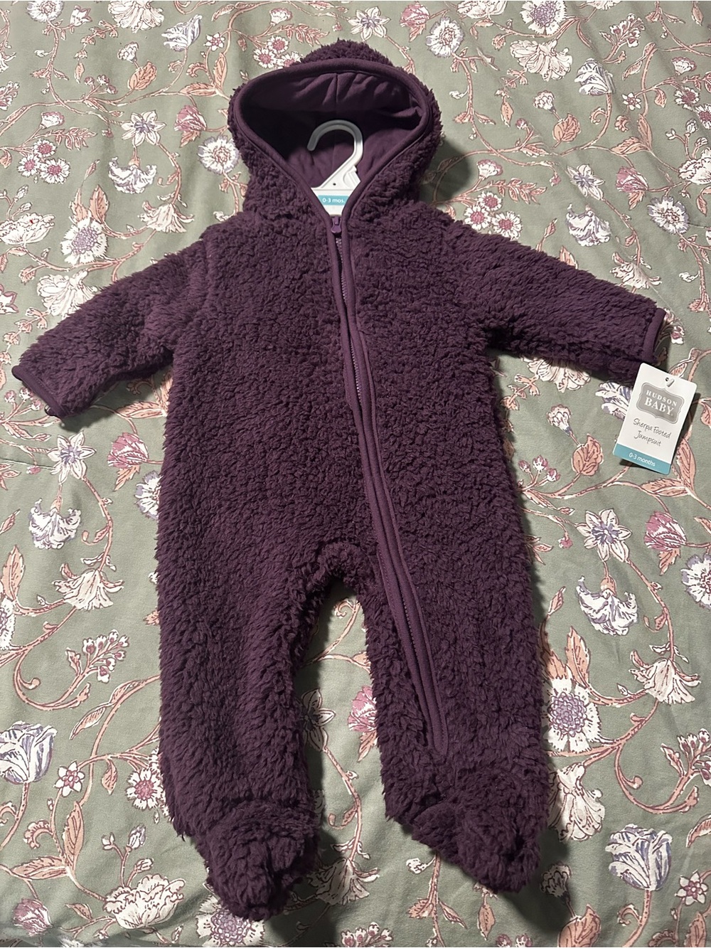 NWT Unisex Hudson Baby Fleece Hooded Jumpsuit